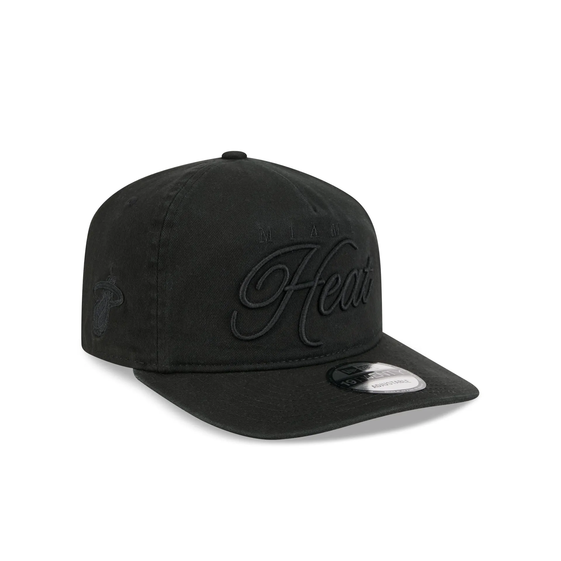 Miami Heat All Black Scripted 19TWENTY Adjustable Hat sold by New Era