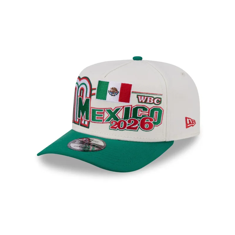 Mexico Chrome White Classic 9FIFTY A-Frame Snapback Hat made by New Era