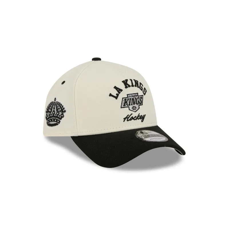 Los Angeles Kings Chrome White Arched 9FORTY A-Frame Snapback Hat made by New Era