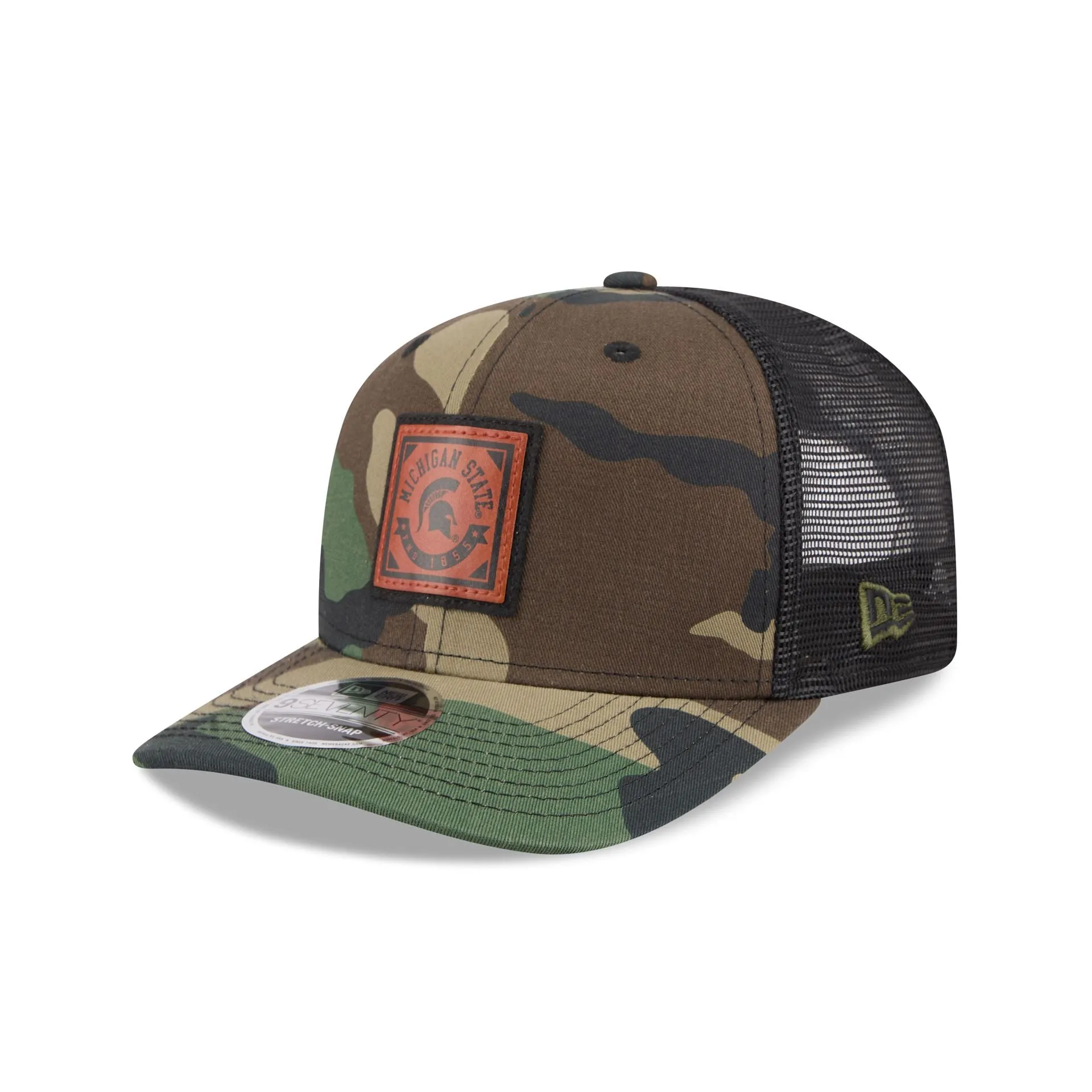 Michigan State Spartans Camo Canvas 9SEVENTY Trucker Hat sold by New Era