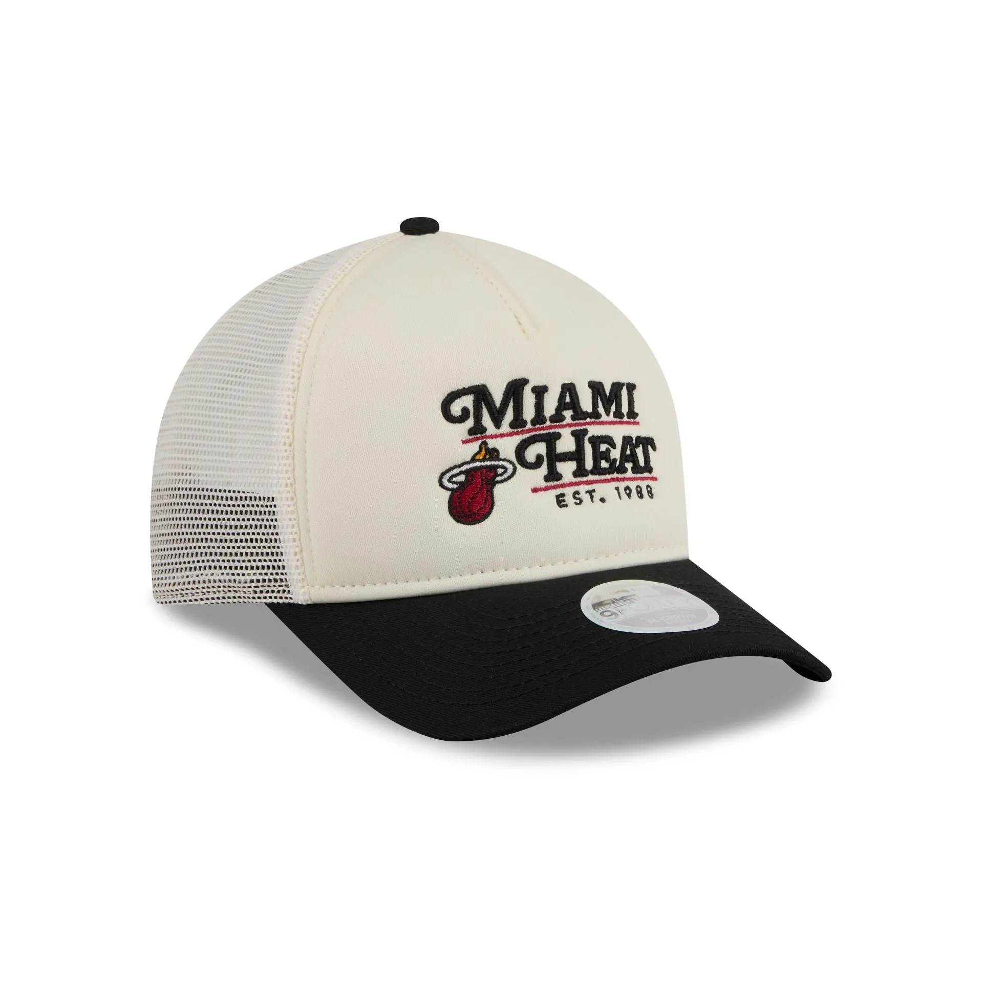 Miami Heat Retro Chrome Women's White 9FORTY M-Crown A-Frame Trucker Hat sold by New Era product image thumbnail 3