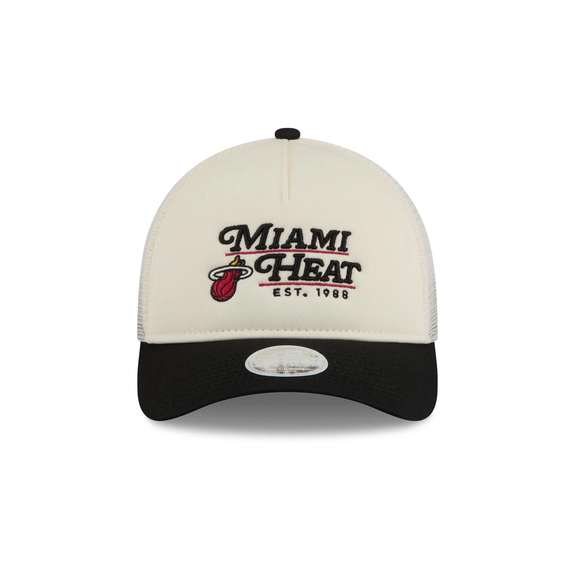 Miami Heat Retro Chrome Women's White 9FORTY M-Crown A-Frame Trucker Hat sold by New Era product image thumbnail 2