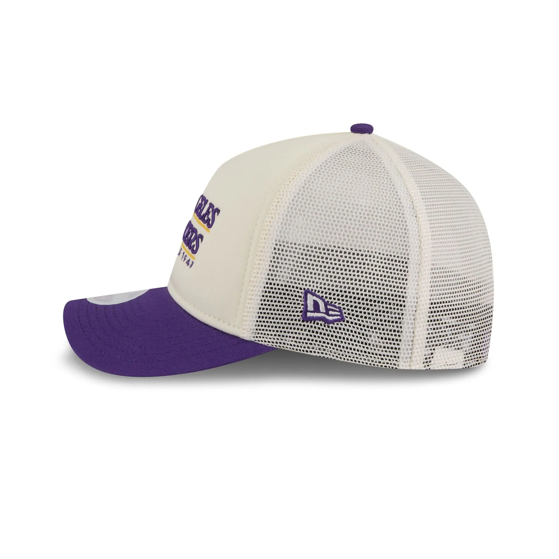 Los Angeles Lakers Retro Chrome Women's White 9FORTY M-Crown A-Frame Trucker Hat sold by New Era product image thumbnail 4