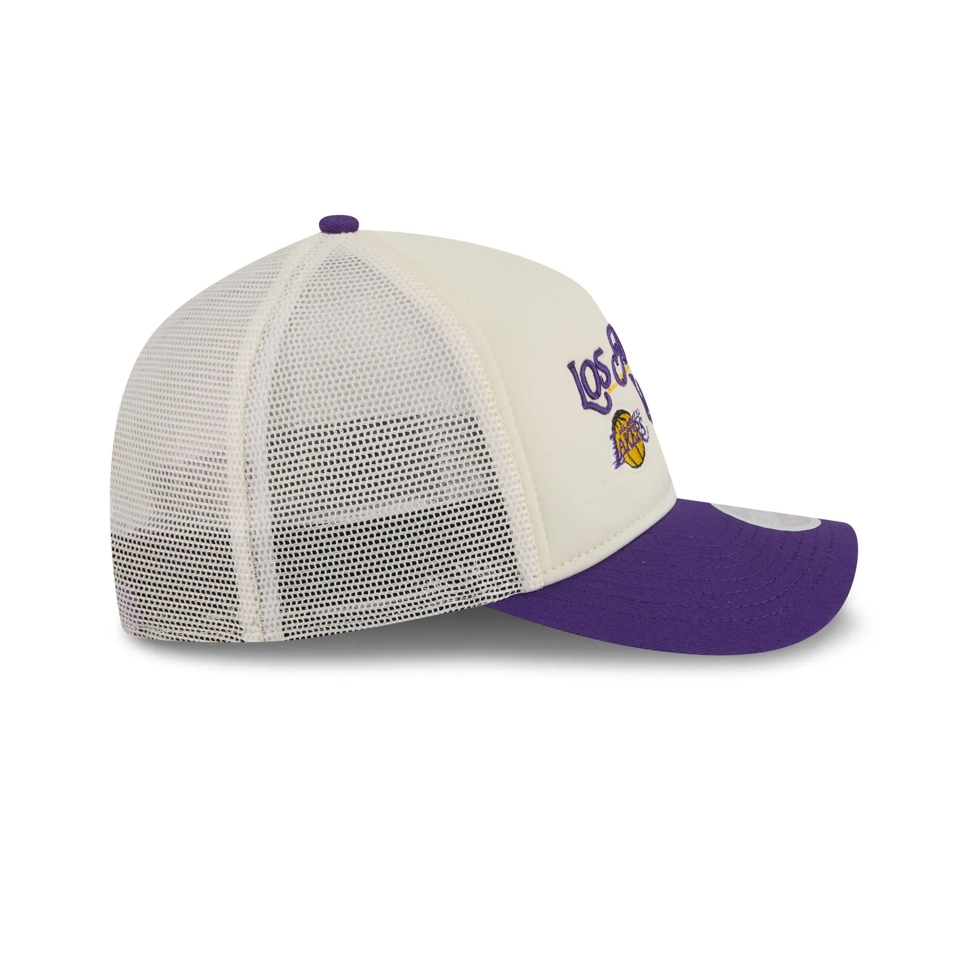 Los Angeles Lakers Retro Chrome Women's White 9FORTY M-Crown A-Frame Trucker Hat sold by New Era product image thumbnail 5