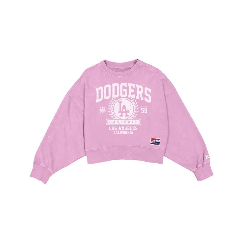 Los Angeles Dodgers Throwback Women's Boxy Pink Crewneck sold by New Era