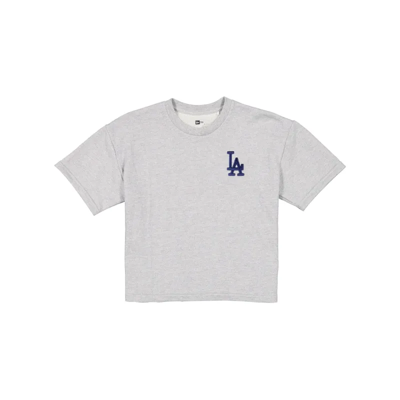 Los Angeles Dodgers Glam Game Women's Cropped Heather Gray T-Shirt sold by New Era