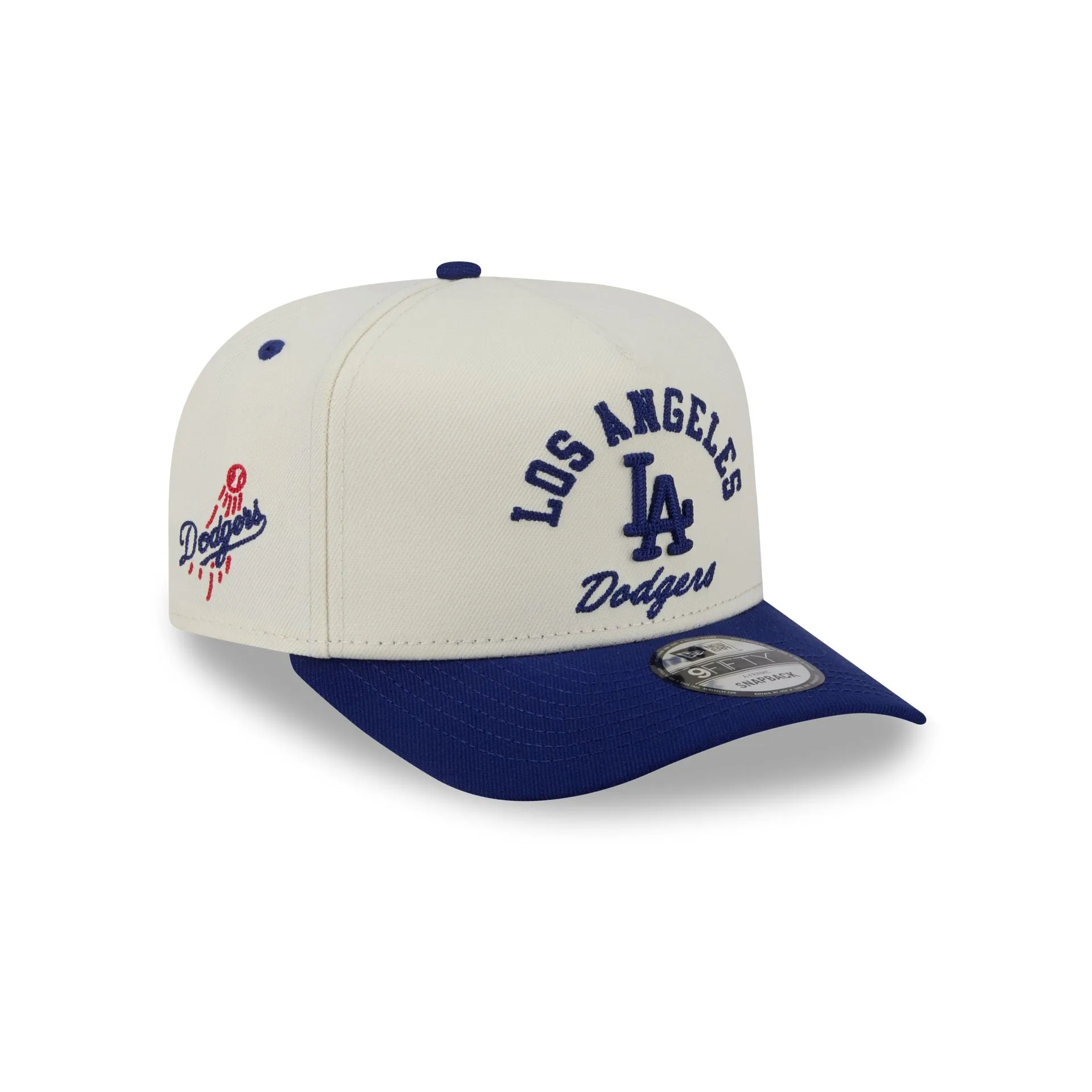 Los Angeles Dodgers Arched Chrome White 9FIFTY A-Frame Snapback Hat sold by New Era