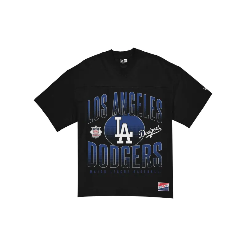 Los Angeles Dodgers Throwback Black Boxy T-Shirt made by New Era