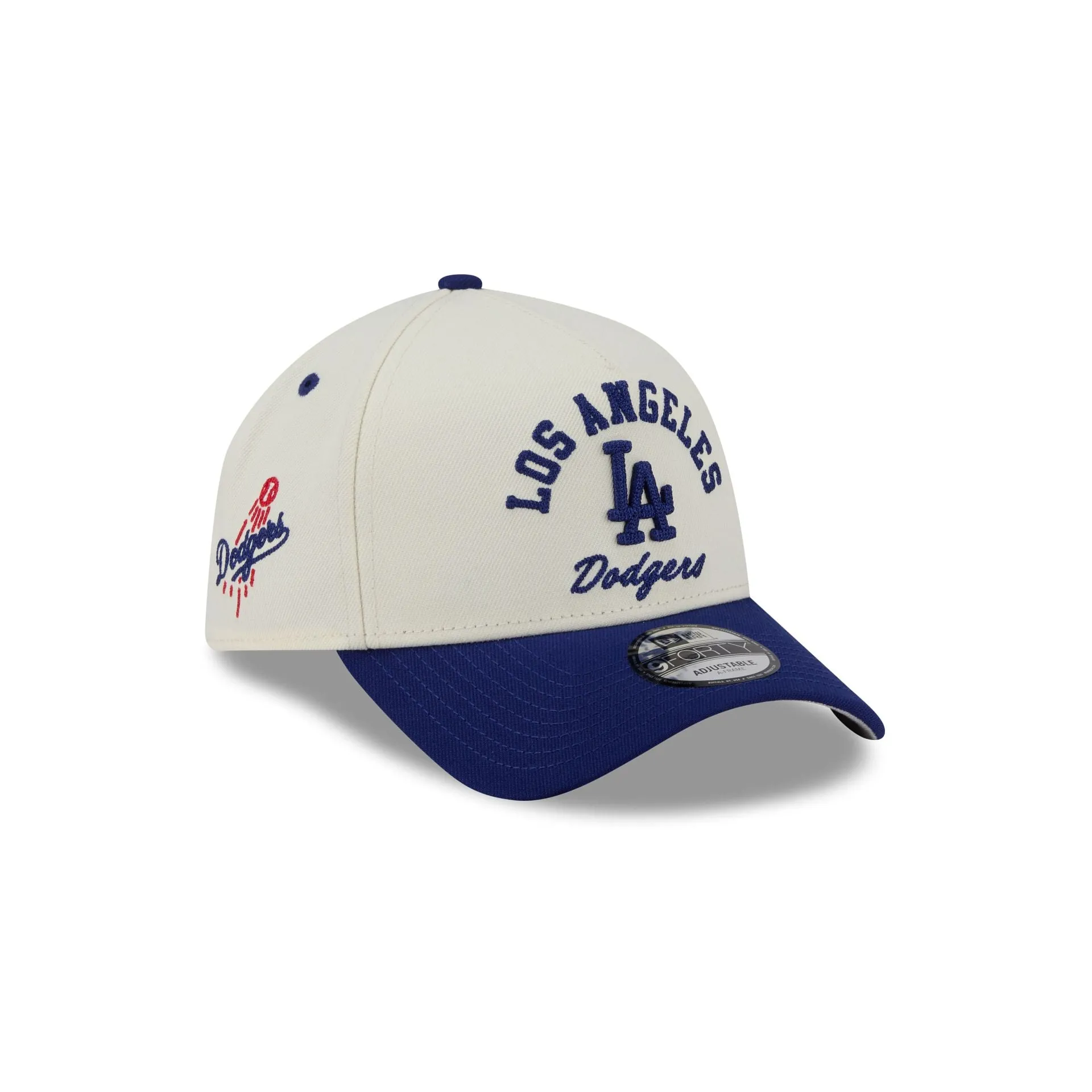 Los Angeles Dodgers Chrome White Arched 9FORTY A-Frame Snapback Hat sold by New Era