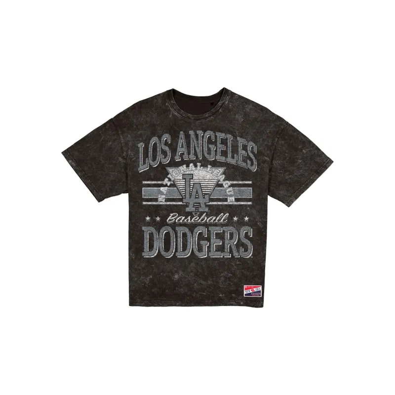 Los Angeles Dodgers Throwback Vintage Wash Women's Black T-Shirt made by New Era