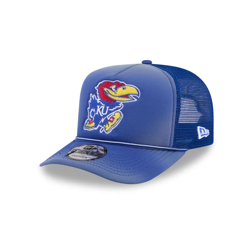 Kansas Jayhawks Worn 9FIFTY A-Frame Trucker Hat made by New Era