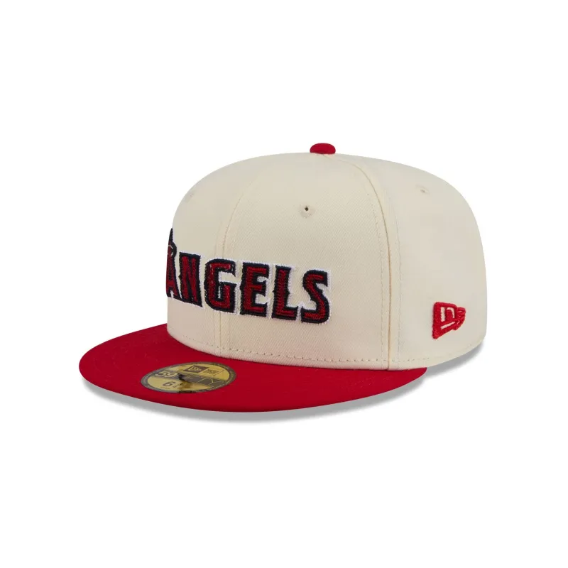 Los Angeles Angels Two Tone Stitch 59FIFTY Fitted Hat made by New Era