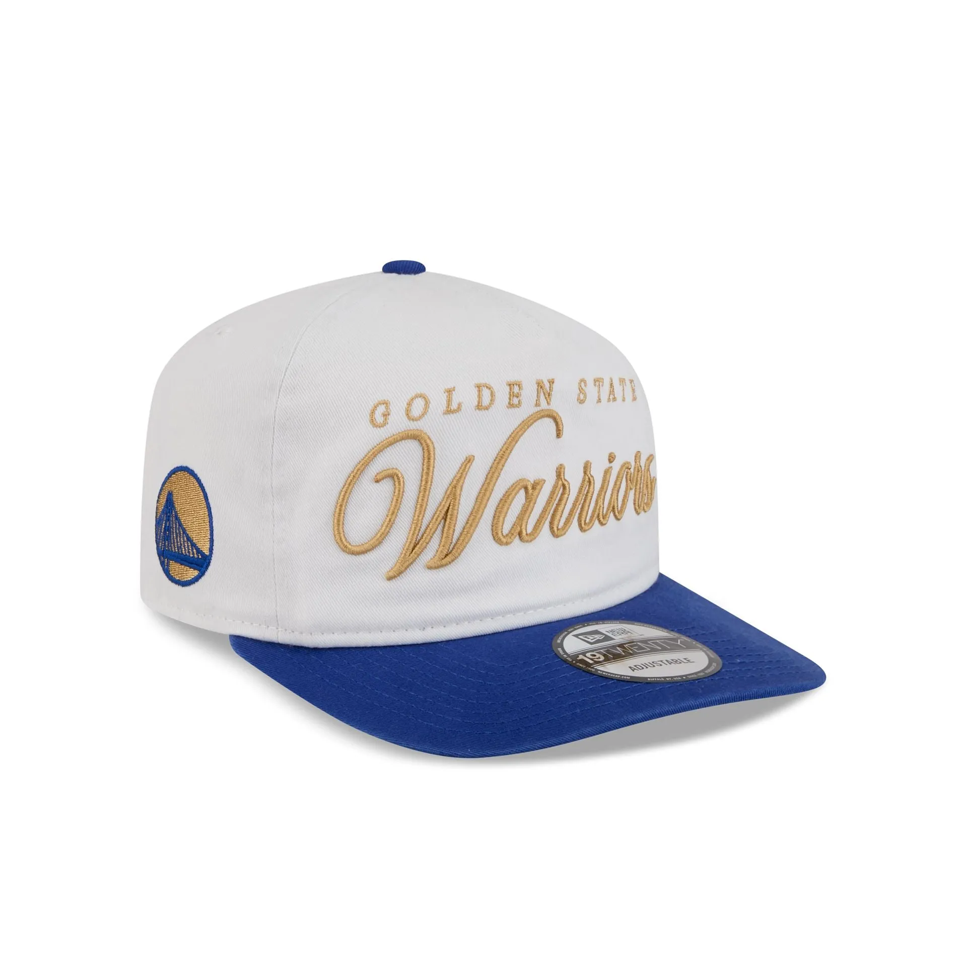Golden State Warriors Gold Scripted 19TWENTY Adjustable Hat sold by New Era