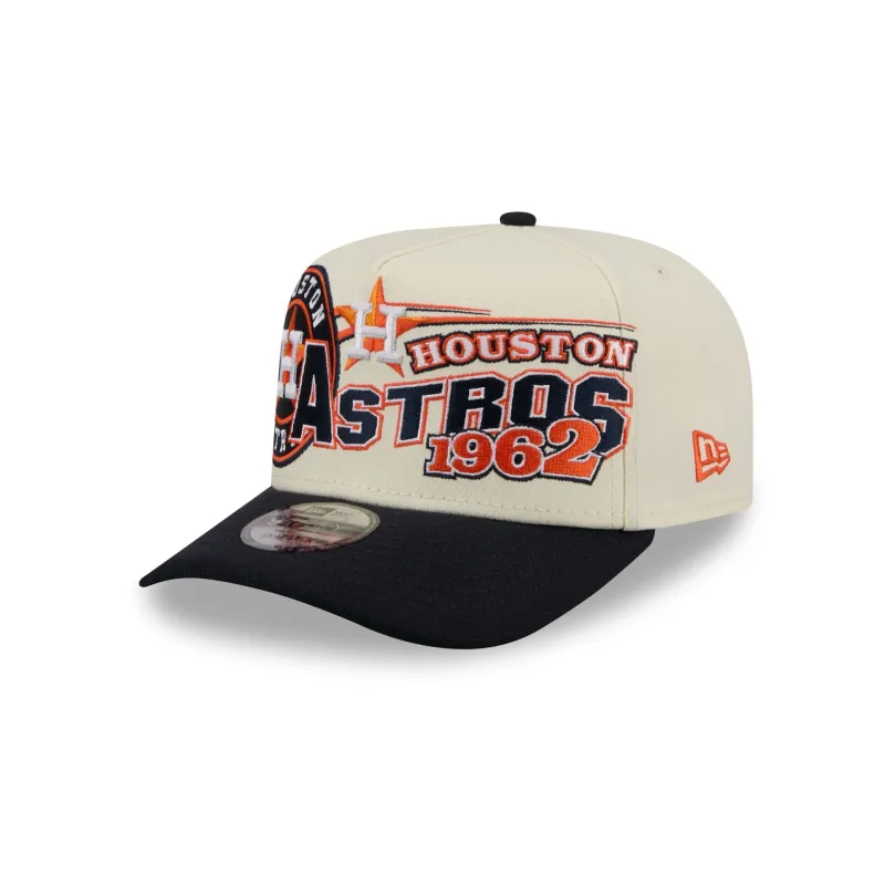 Houston Astros Chrome White Classic 9FIFTY A-Frame Snapback Hat made by New Era