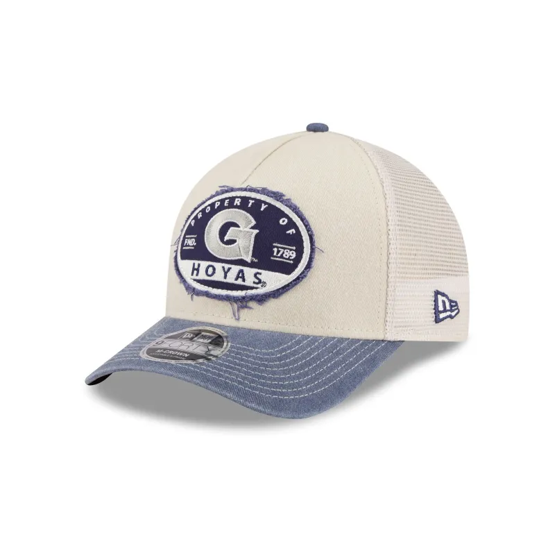 Georgetown Hoyas Frayed 9FORTY M-Crown A-Frame Trucker Hat made by New Era