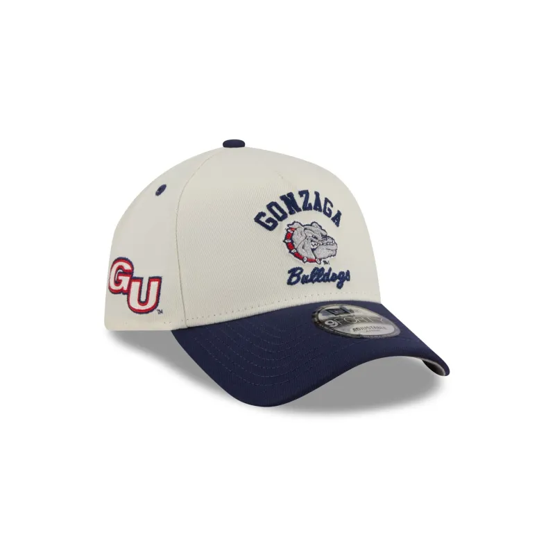 Gonzaga Bulldogs Chrome White Arched 9FORTY A-Frame Snapback Hat sold by New Era