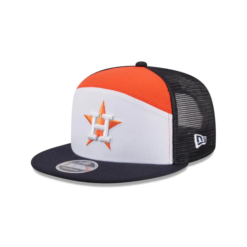 Houston Astros Block Split Panel 9FIFTY Trucker Hat sold by New Era