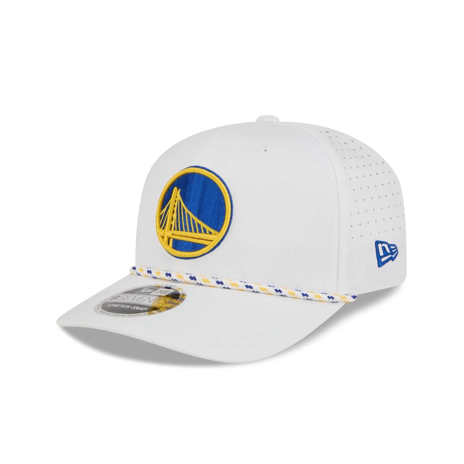 Golden State Warriors Optic White Performance Rope 9SEVENTY Stretch-Snap Hat sold by New Era