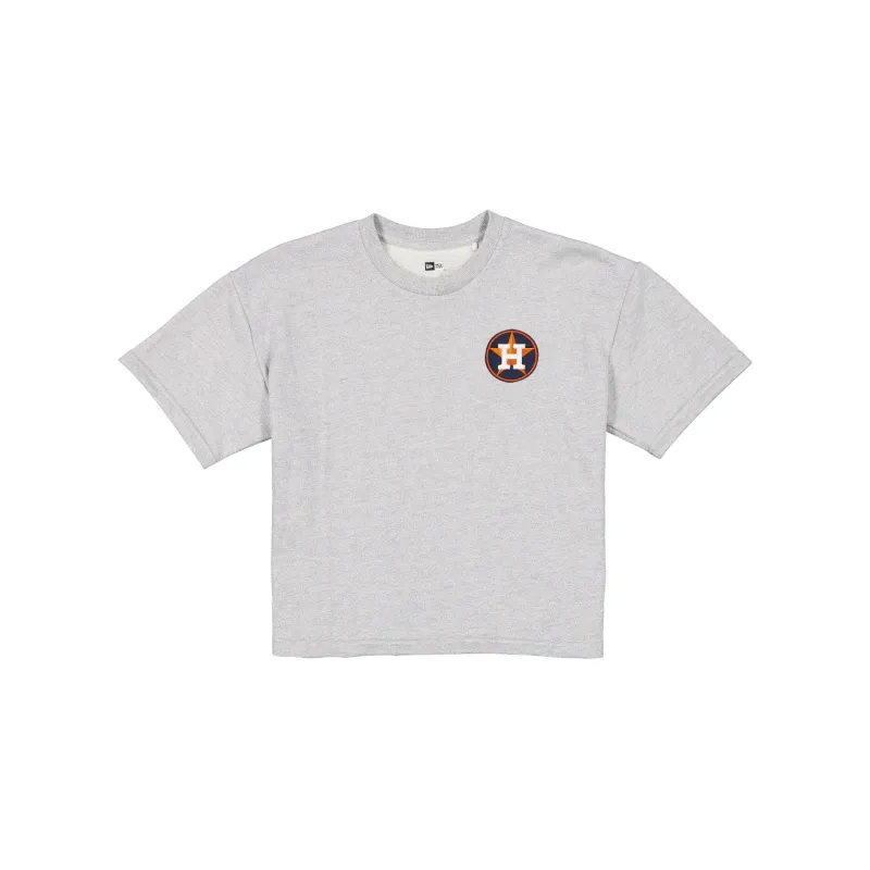 Houston Astros Glam Game Women's Cropped Heather Gray T-Shirt made by New Era