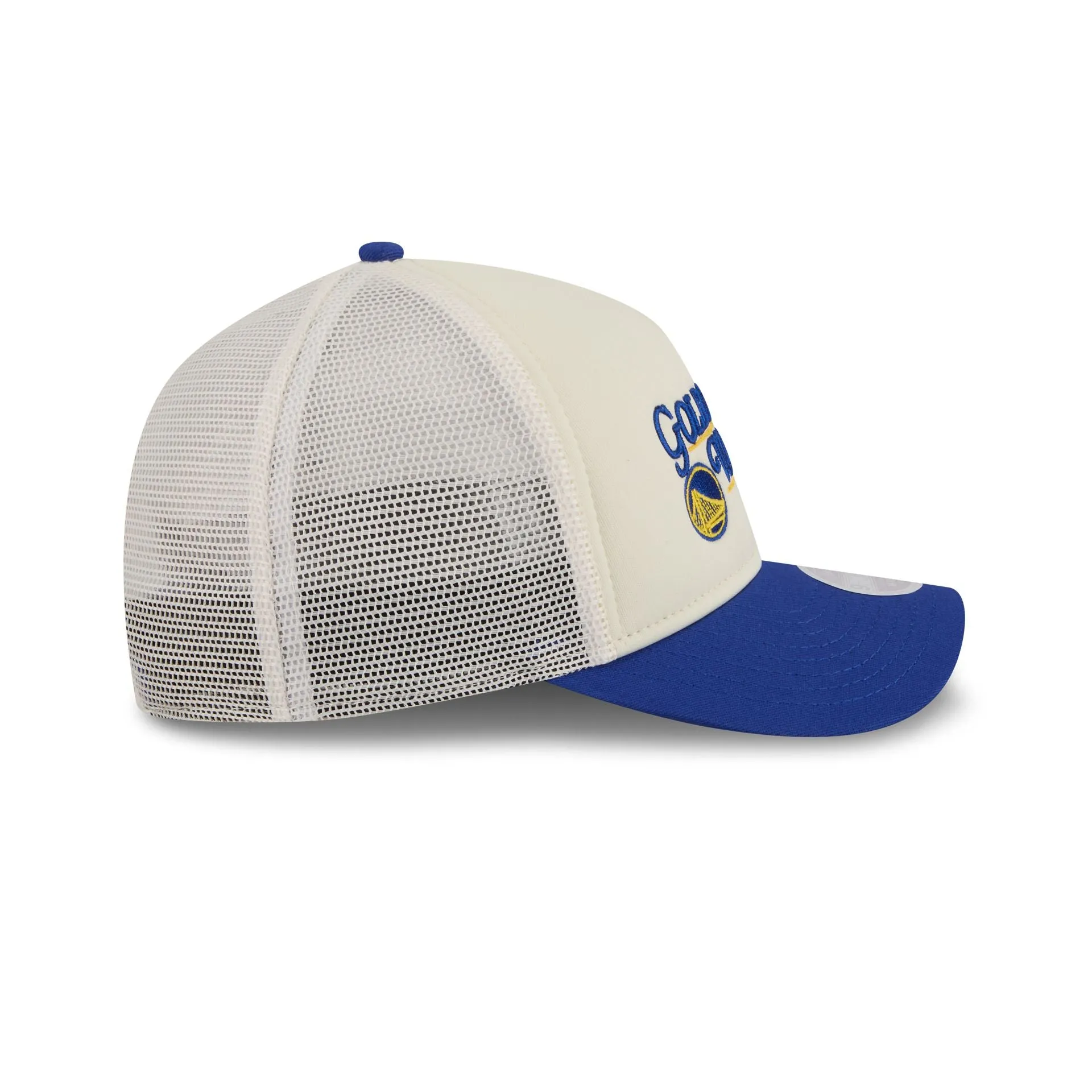 Golden State Warriors Retro Chrome Women's White 9FORTY M-Crown A-Frame Trucker Hat sold by New Era product image thumbnail 5