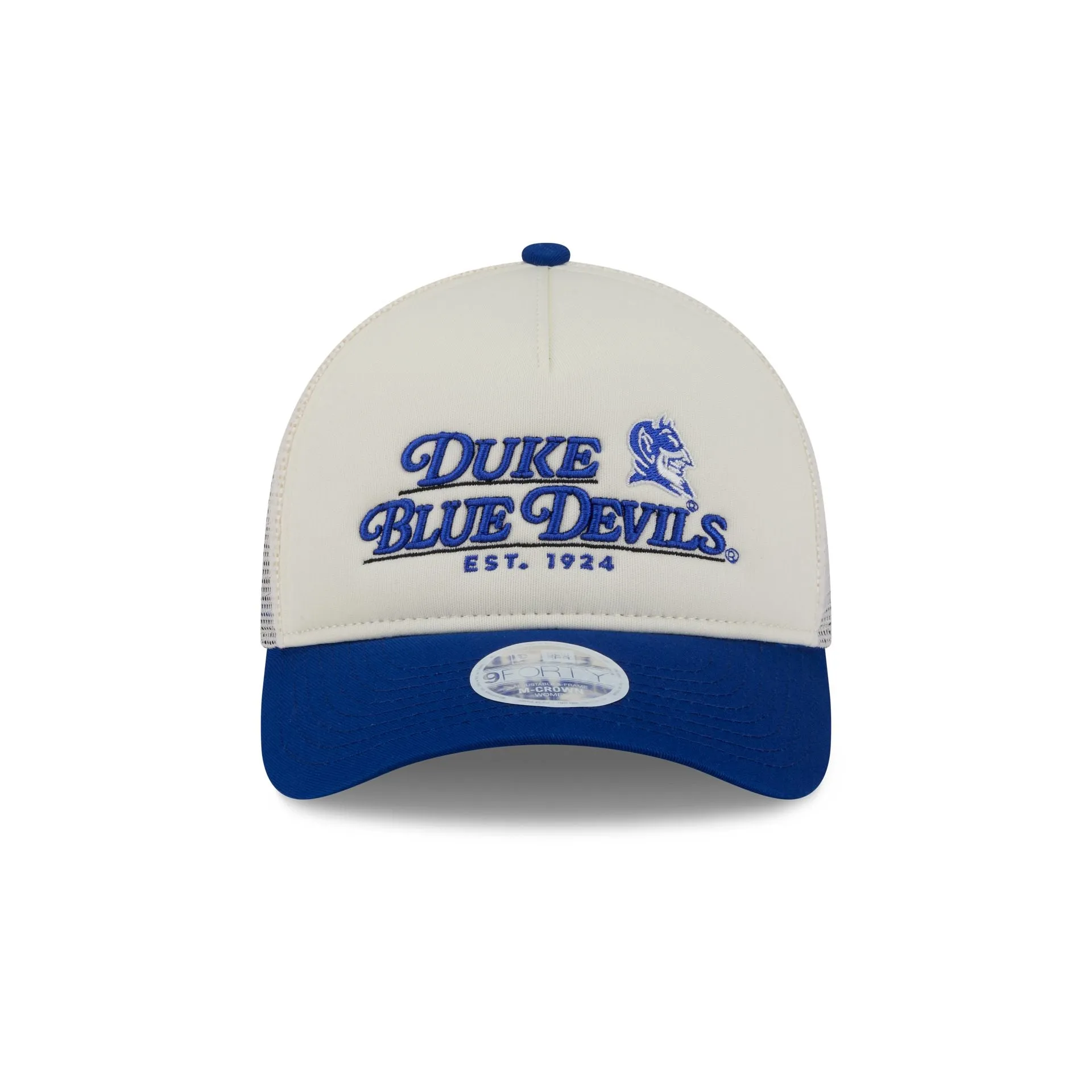 Duke Blue Devils Retro Chrome Women's White 9FORTY M-Crown A-Frame Trucker Hat sold by New Era product image thumbnail 2