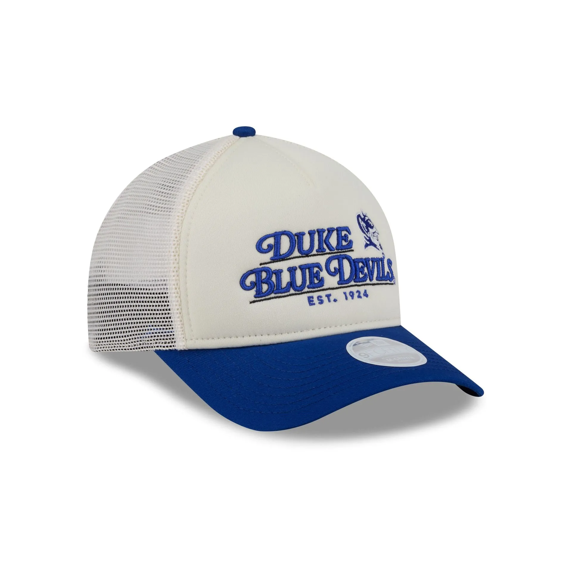 Duke Blue Devils Retro Chrome Women's White 9FORTY M-Crown A-Frame Trucker Hat sold by New Era product image thumbnail 3