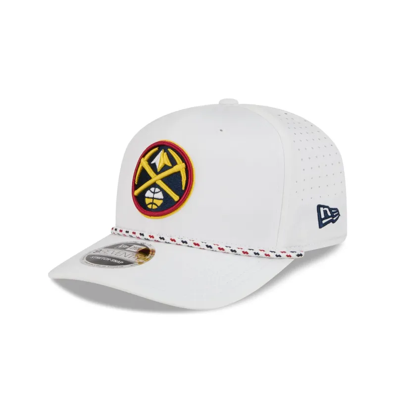 Denver Nuggets Optic White Performance Rope 9SEVENTY Stretch-Snap Hat made by New Era