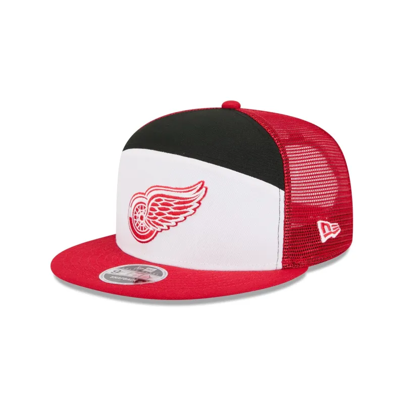 Detroit Red Wings Block Split Panel 9FIFTY Trucker Hat made by New Era