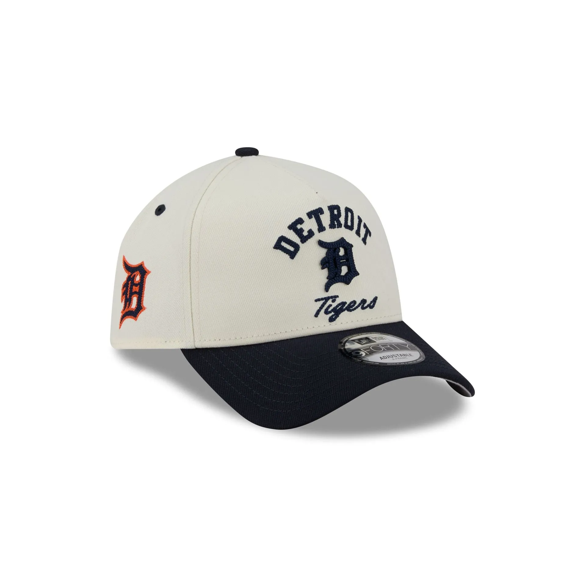 Detroit Tigers Chrome White Arched 9FORTY A-Frame Snapback Hat sold by New Era