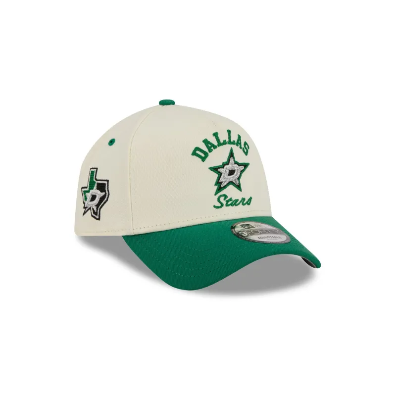 Dallas Stars Chrome White Arched 9FORTY A-Frame Snapback Hat made by New Era