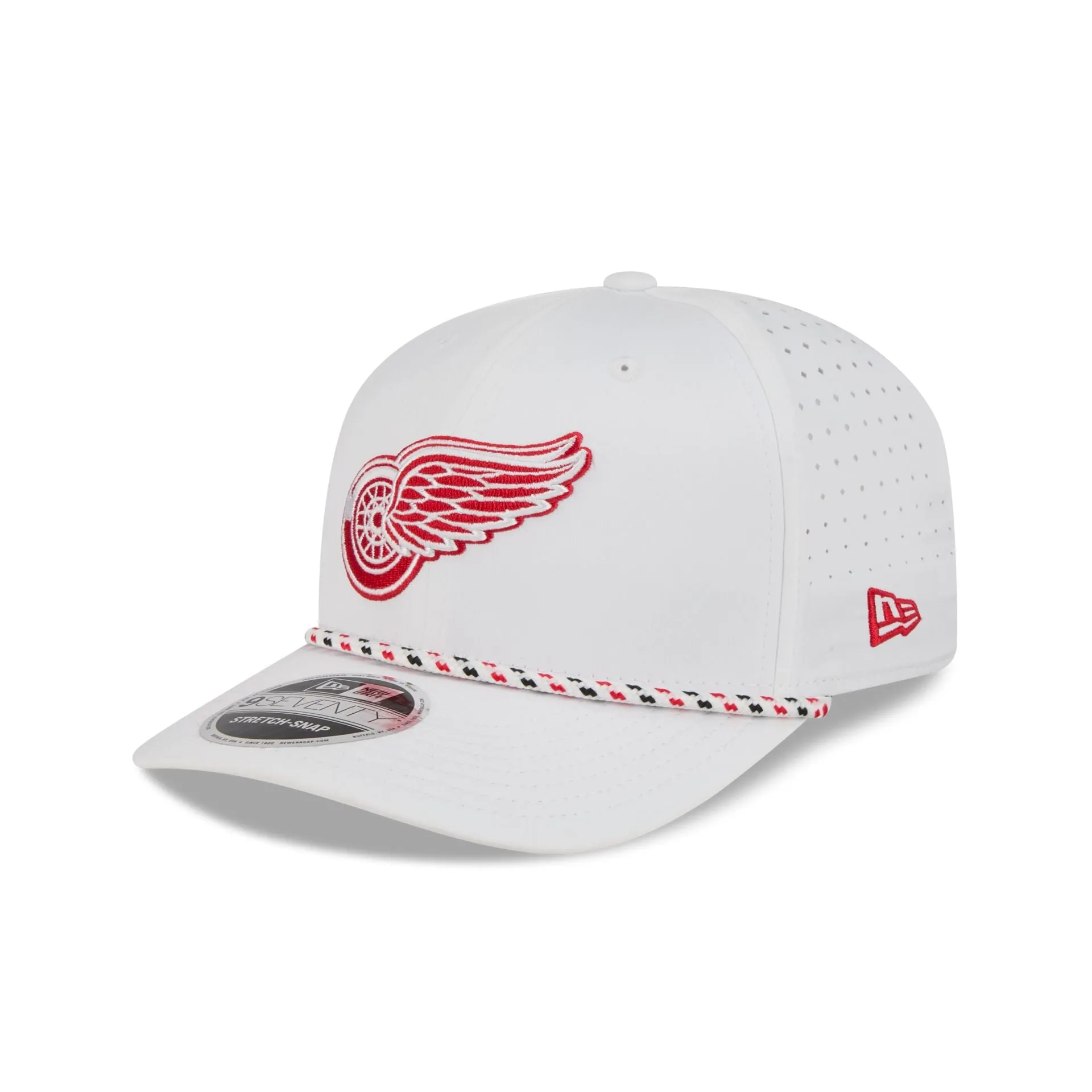 Detroit Red Wings Optic White Performance Rope 9SEVENTY Stretch-Snap Hat sold by New Era