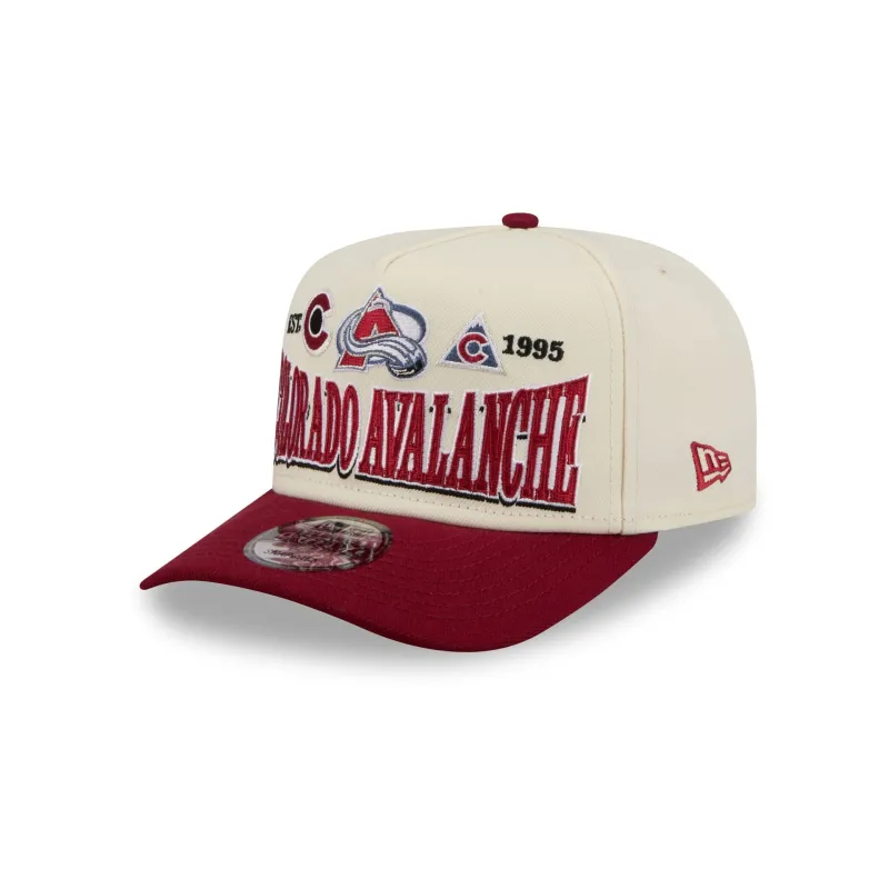 Colorado Avalanche Three Hit Chrome White 9FIFTY A-Frame Snapback Hat made by New Era