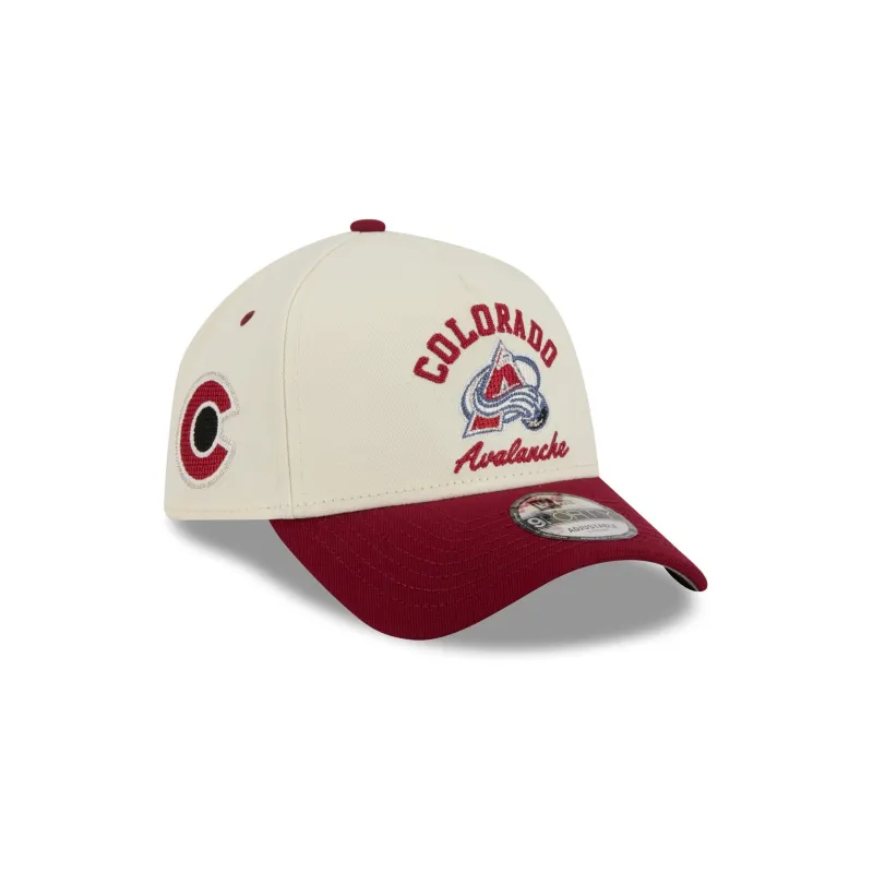 Colorado Avalanche Chrome White Arched 9FORTY A-Frame Snapback Hat sold by New Era