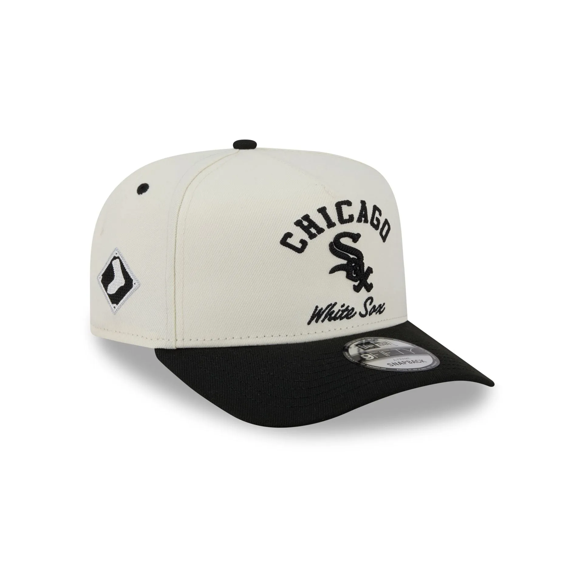Chicago White Sox Arched Chrome White 9FIFTY A-Frame Snapback Hat sold by New Era