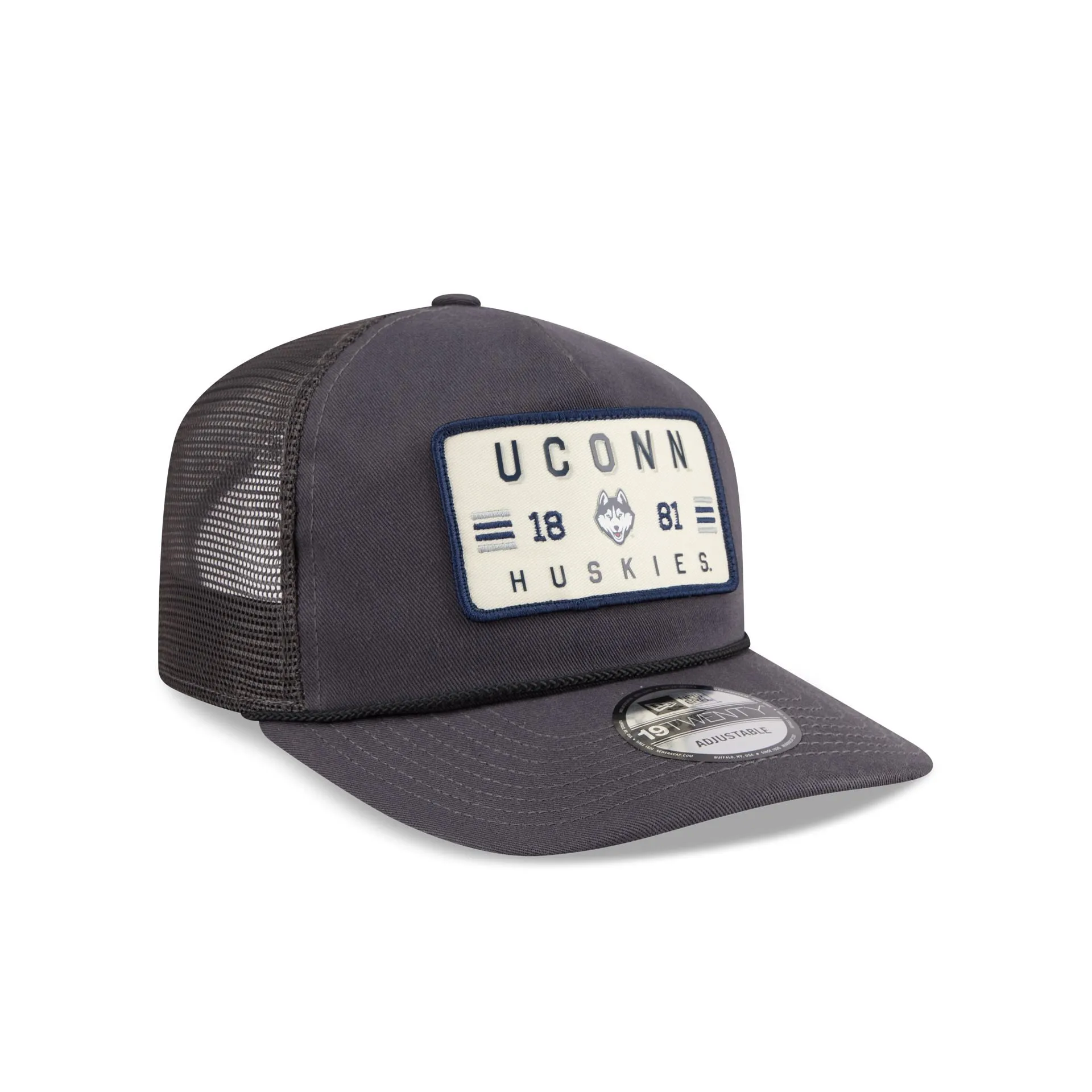 Connecticut Huskies Washed Graphite 19TWENTY Trucker Hat sold by New Era product image thumbnail 3