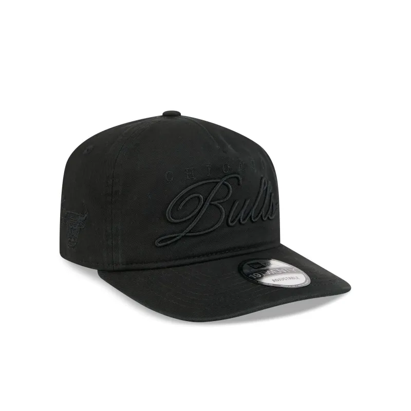 Chicago Bulls All Black Scripted 19TWENTY Adjustable Hat made by New Era
