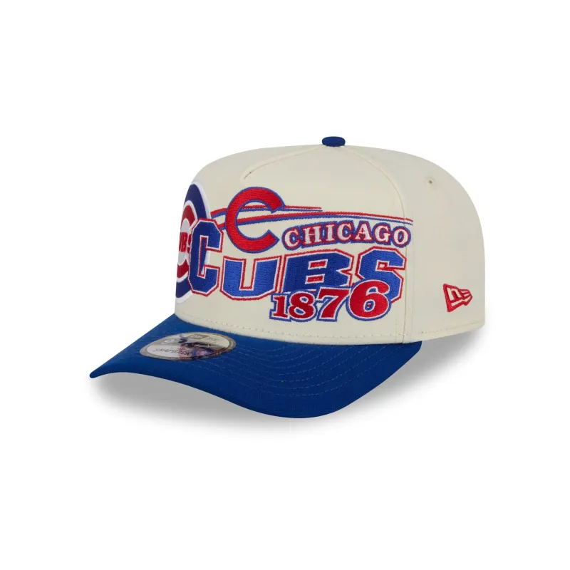 Chicago Cubs Chrome White Classic 9FIFTY A-Frame Snapback Hat made by New Era