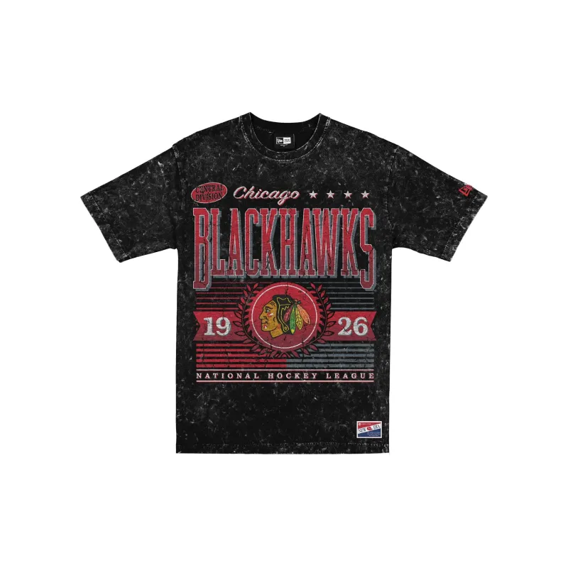 Chicago Blackhawks Throwback Vintage Wash T-Shirt sold by New Era