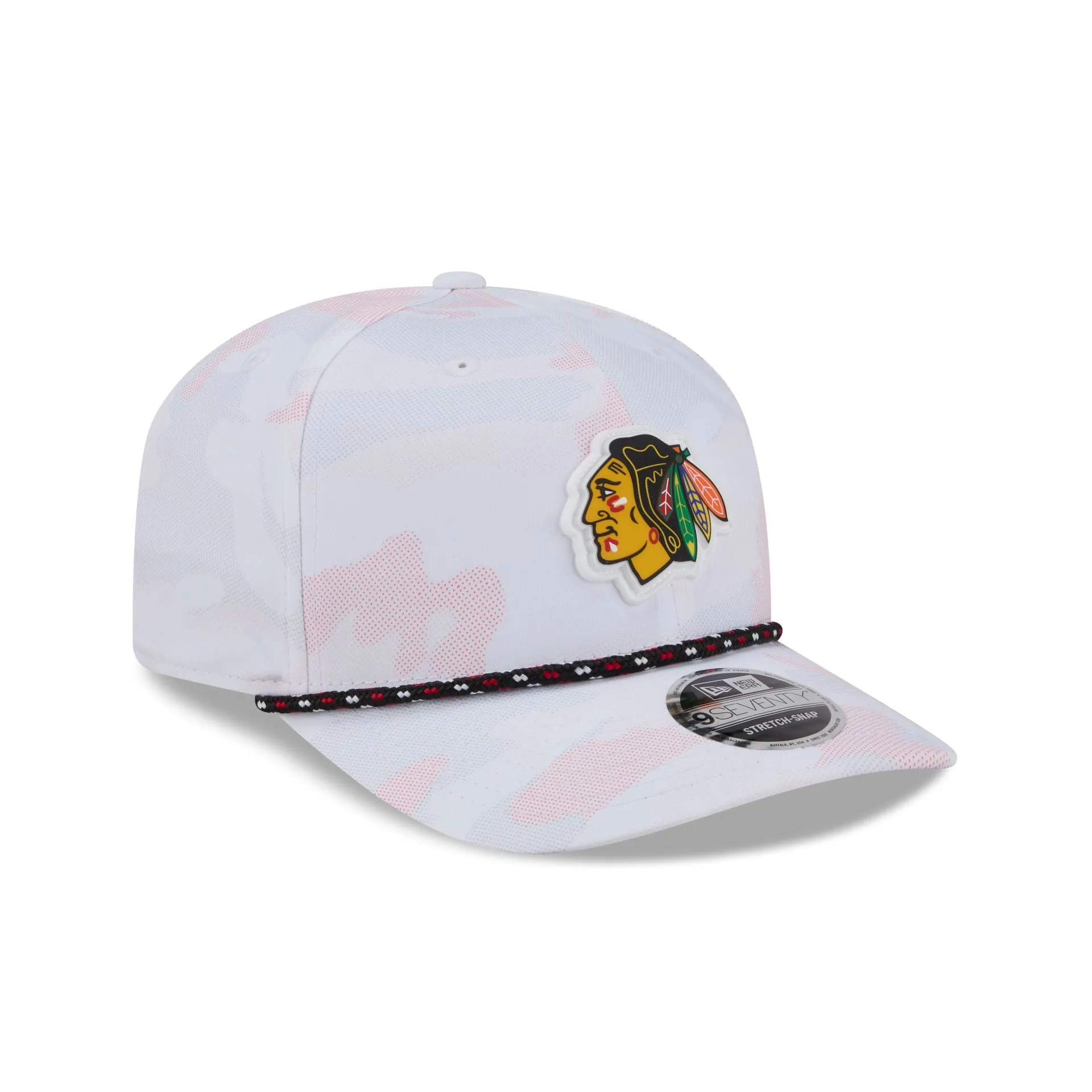 Chicago Blackhawks White Camo Performance Rope 9SEVENTY Stretch-Snap Hat sold by New Era product image thumbnail 3