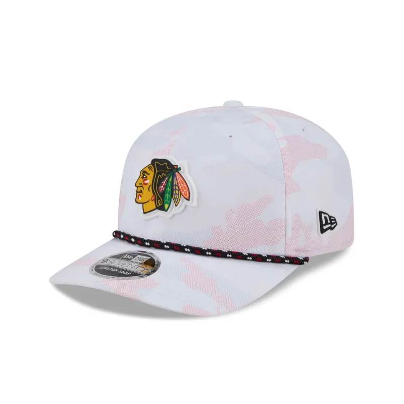 Chicago Blackhawks White Camo Performance Rope 9SEVENTY Stretch-Snap Hat made by New Era