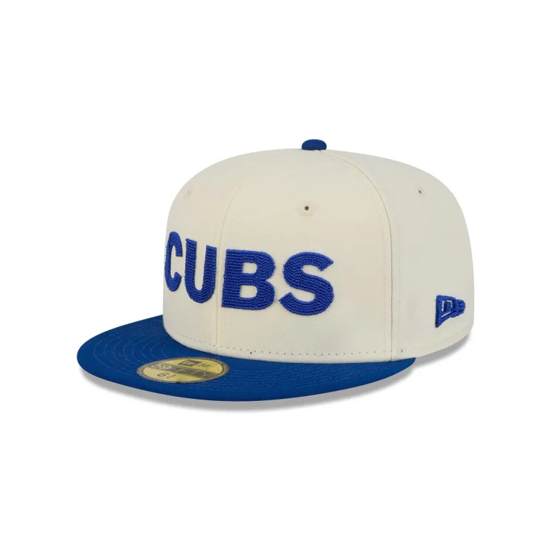 Chicago Cubs Two Tone Stitch 59FIFTY Fitted Hat made by New Era