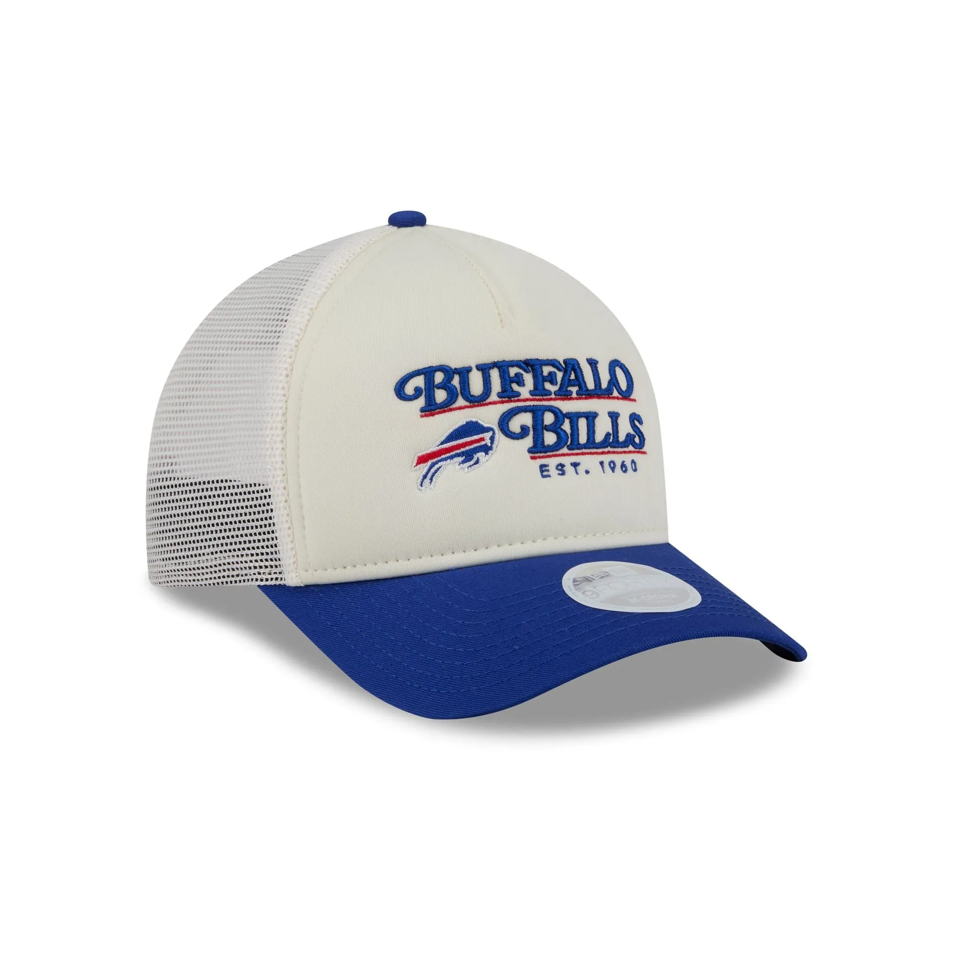 Buffalo Bills Retro Chrome Women's White 9FORTY M-Crown A-Frame Trucker Hat sold by New Era product image thumbnail 3