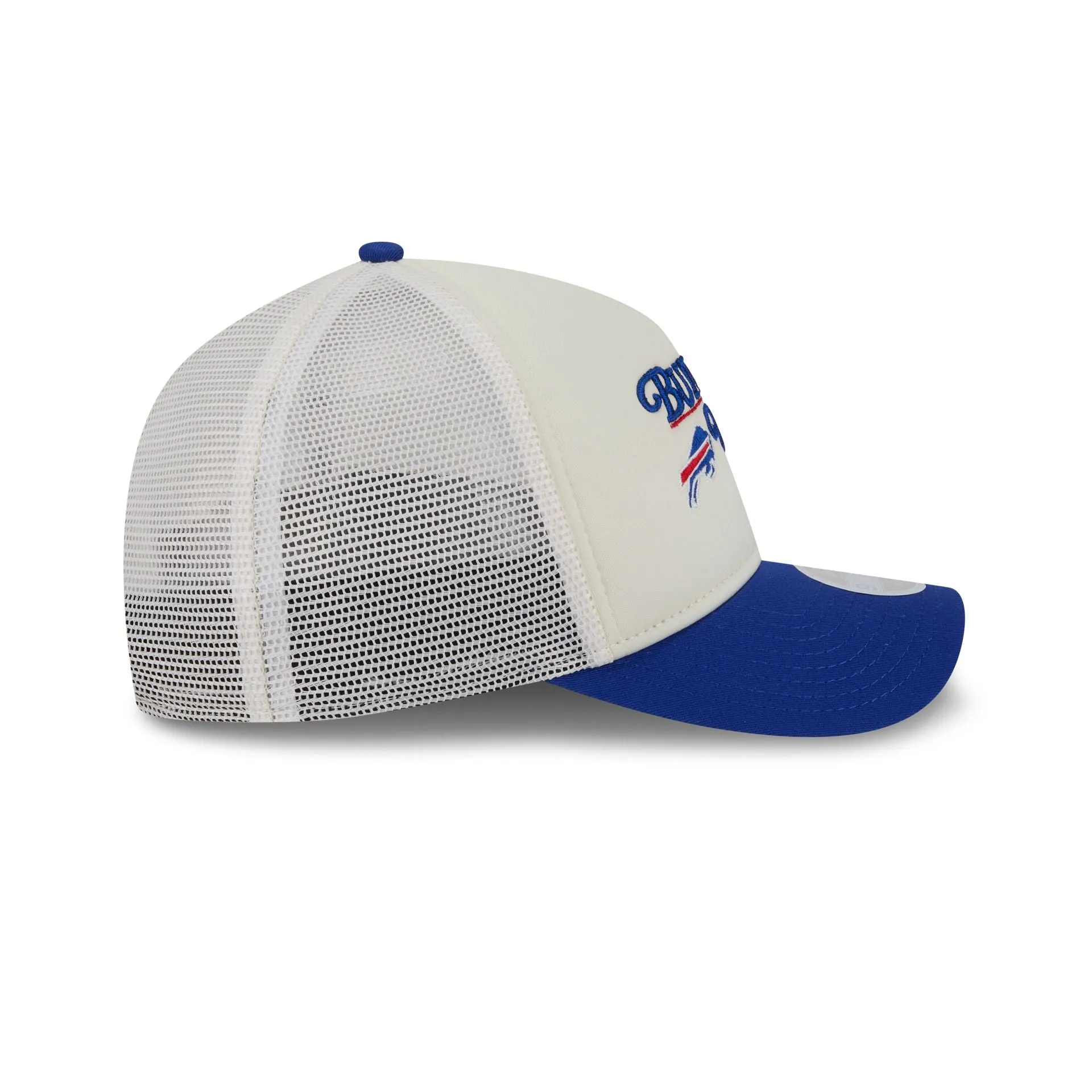 Buffalo Bills Retro Chrome Women's White 9FORTY M-Crown A-Frame Trucker Hat sold by New Era product image thumbnail 5