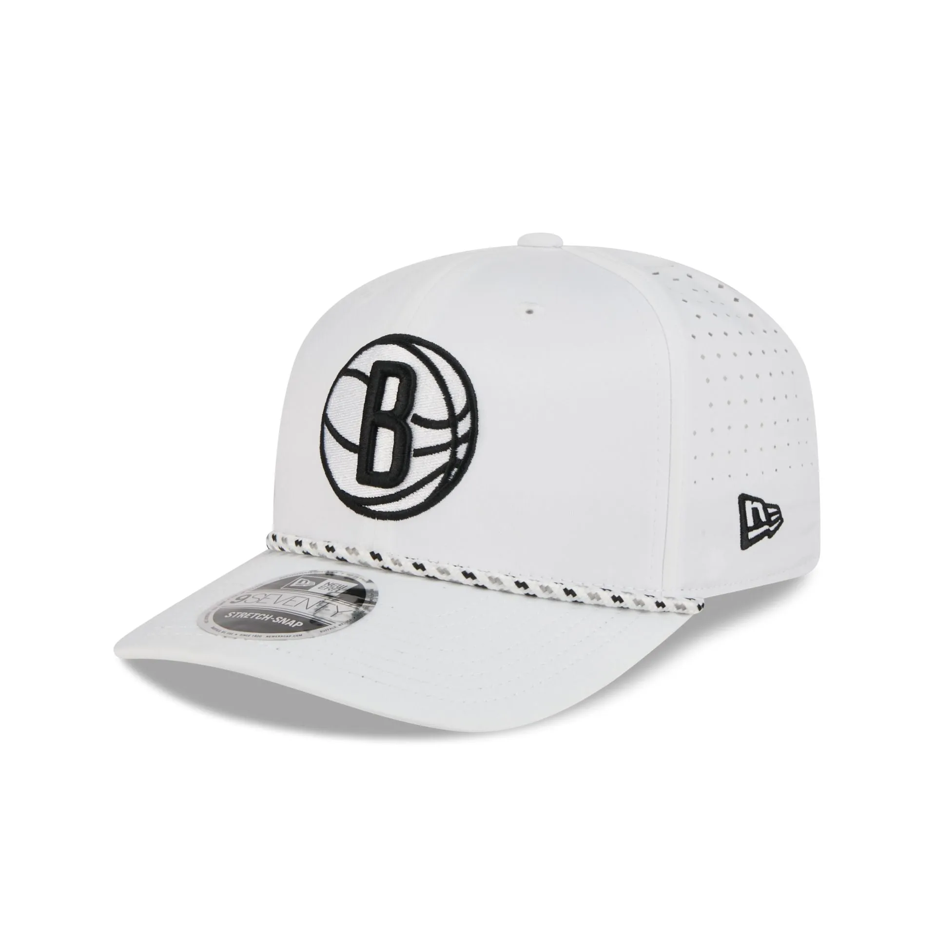 Brooklyn Nets Optic White Performance Rope 9SEVENTY Stretch-Snap Hat sold by New Era