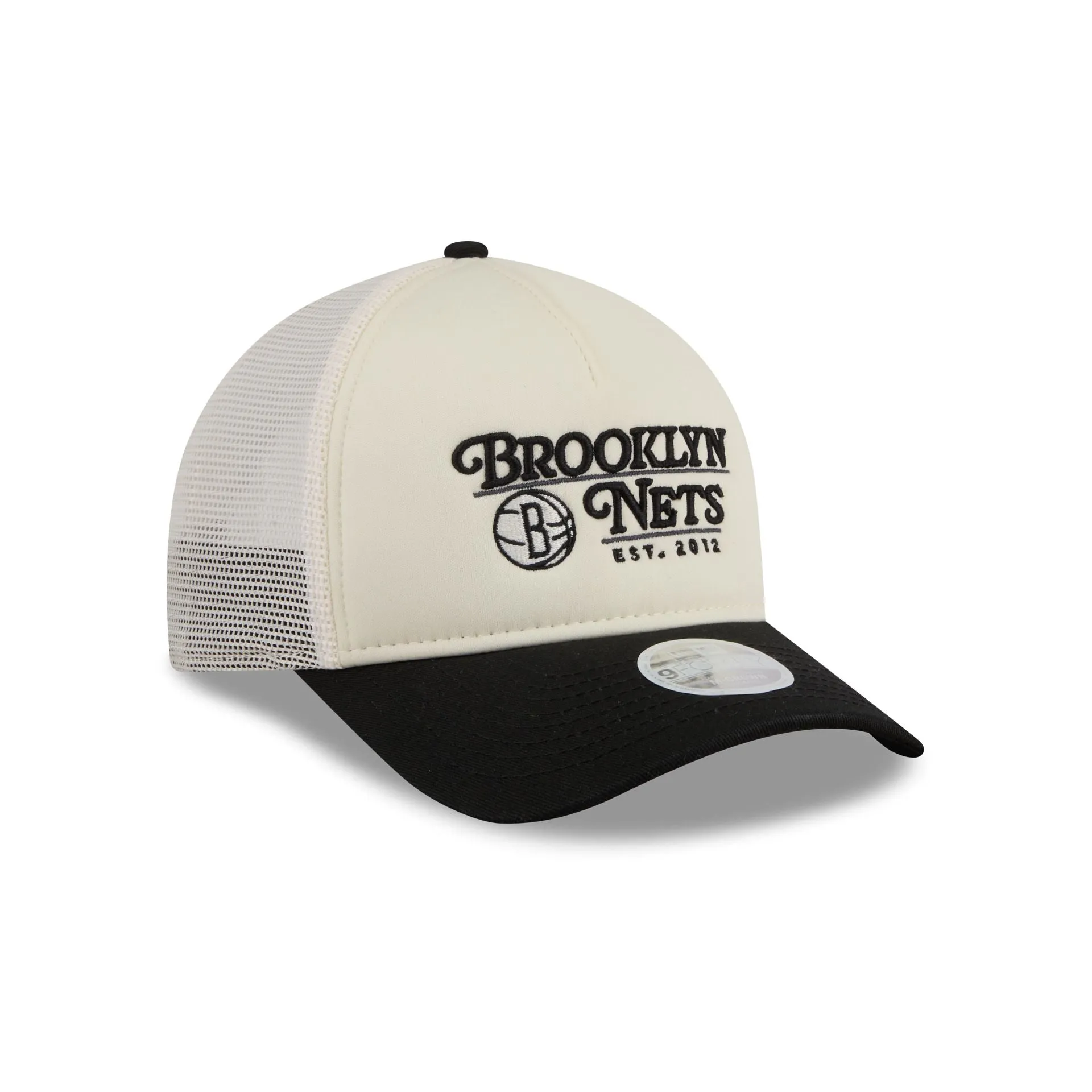 Brooklyn Nets Retro Chrome Women's White 9FORTY M-Crown A-Frame Trucker Hat sold by New Era product image thumbnail 3