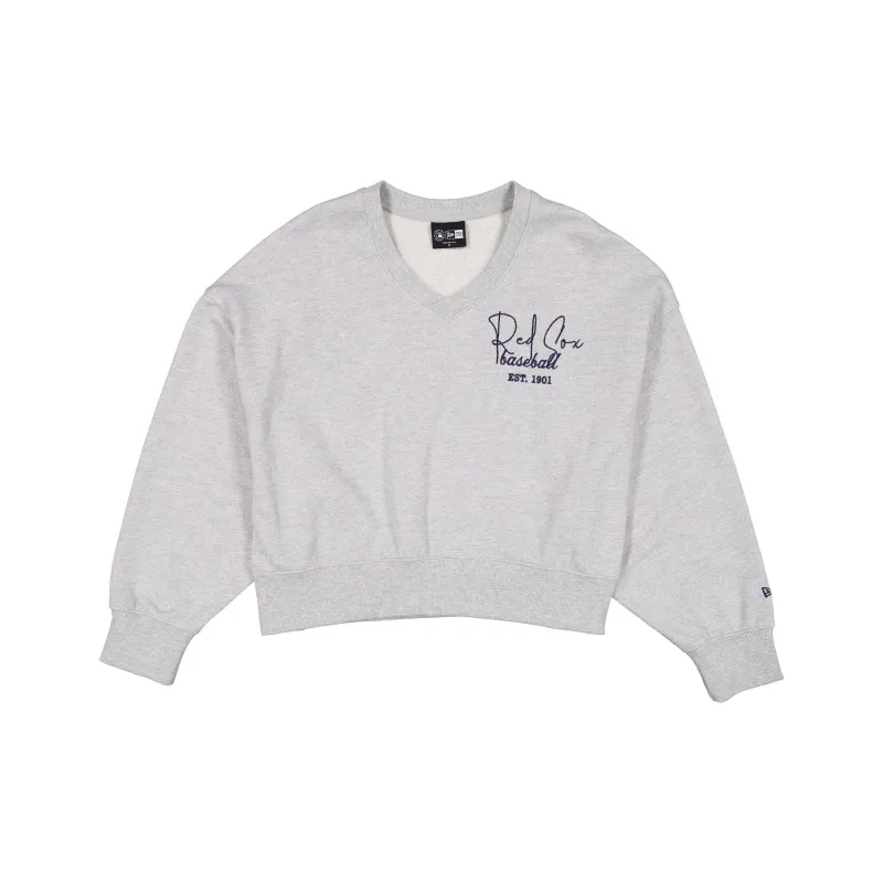 Boston Red Sox Glam Game Women's Oversized Glittery Crewneck made by New Era