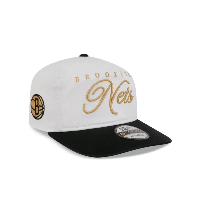 Brooklyn Nets Gold Scripted 19TWENTY Adjustable Hat sold by New Era