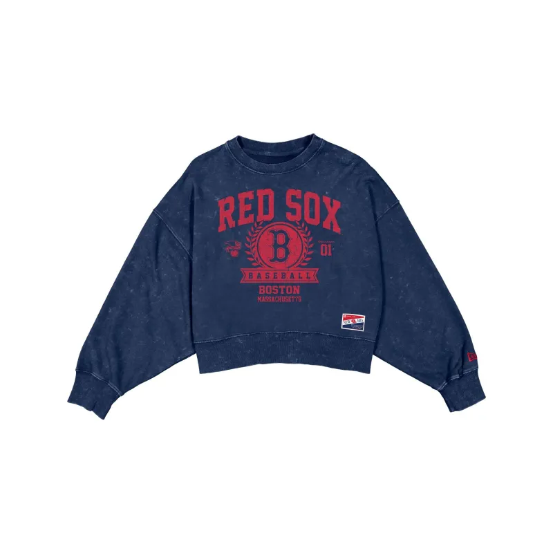 Boston Red Sox Throwback Women's Boxy Crewneck sold by New Era