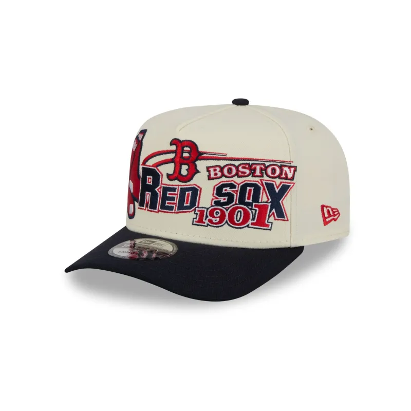 Boston Red Sox Chrome White Classic 9FIFTY A-Frame Snapback Hat made by New Era