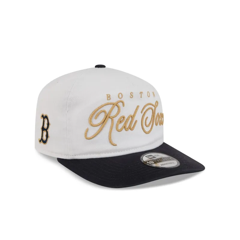 Boston Red Sox Gold Scripted 19TWENTY Adjustable Hat made by New Era